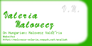 valeria malovecz business card